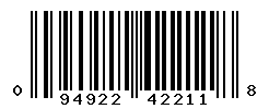 UPC barcode number 094922422118