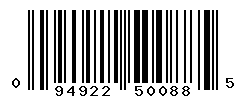 UPC barcode number 094922500885