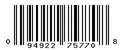 UPC barcode 094922757708
