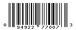 UPC barcode 094922770073