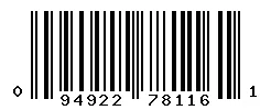 UPC barcode 094922781161