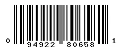 UPC 094922806581 barcode image