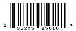 UPC barcode number 095205856163