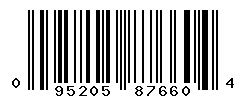 UPC barcode number 095205876604