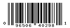 UPC barcode number 096506402981
