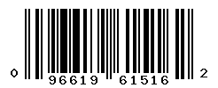 UPC barcode number 096619615162