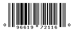 UPC barcode 096619721160