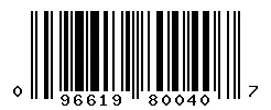 UPC barcode 096619800407