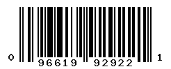 UPC barcode number 096619929221