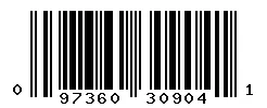 UPC 097360309041 barcode image