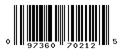 UPC barcode number 097360702125
