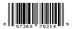 UPC barcode number 097360702149