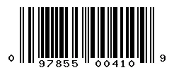 UPC 097855004109 barcode image