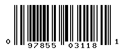 UPC barcode number 097855031181