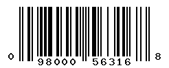 UPC barcode number 098000563168