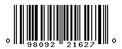 UPC 098092216270 barcode image