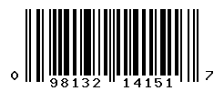 UPC barcode number 098132141517