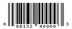 UPC barcode 098132400003
