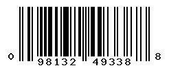 UPC barcode number 098132493388