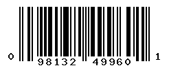 UPC barcode number 098132499601