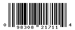 UPC barcode number 098308217114