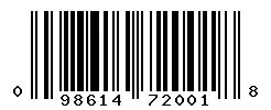 098614720018 barcode