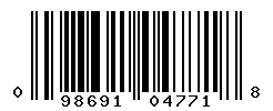 UPC barcode number 098691047718