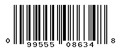 UPC barcode number 099555086348