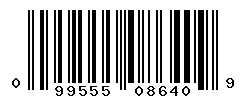 UPC barcode number 099555086409