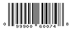 UPC barcode number 099900600748