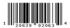UPC barcode number 120639020634