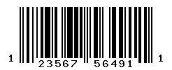 UPC barcode number 123567564911