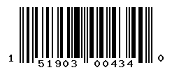 UPC barcode number 151903004340