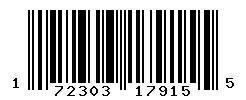 UPC barcode number 172303179155