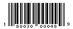 UPC barcode number 180030000499