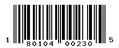 UPC barcode 180104002305