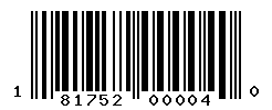 UPC barcode number 181752000040