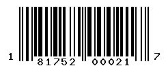 UPC barcode number 181752000217