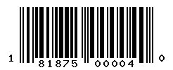 UPC barcode number 181875000040