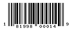 UPC barcode number 181998000149