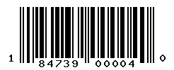 UPC barcode number 184739000040