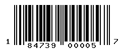 UPC barcode number 184739000057