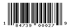 UPC barcode number 184739000279