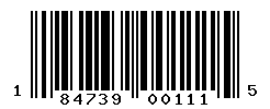 UPC barcode number 184739001115