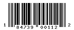 UPC barcode number 184739001122