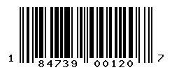 UPC barcode number 184739001207