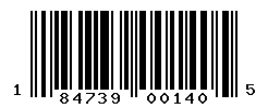 UPC barcode number 184739001405