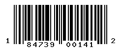 UPC barcode number 184739001412