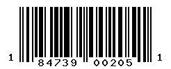 UPC barcode number 184739002051