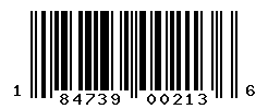 UPC barcode number 184739002136